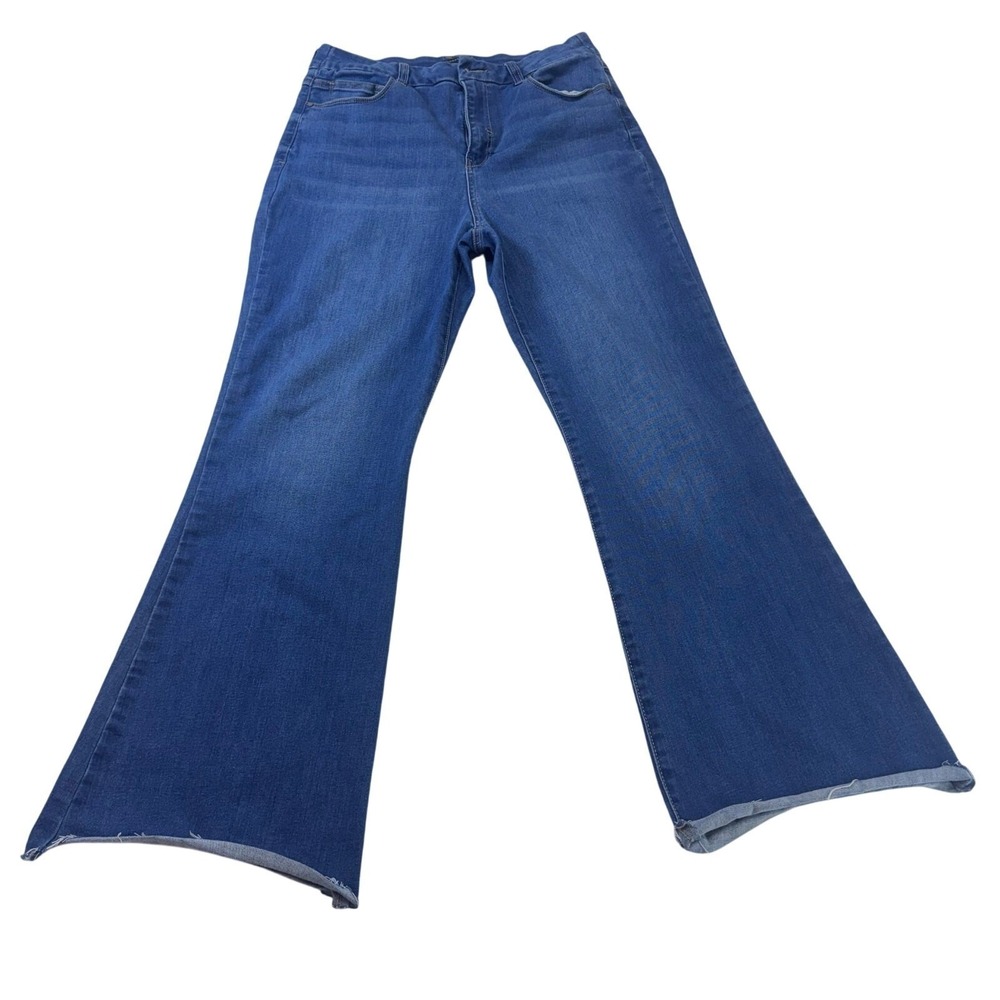 Sincerely Jules‎ Jeans Women's 11/30 Flared Blue Denim Jeans Raw Hem Boho Hippie
